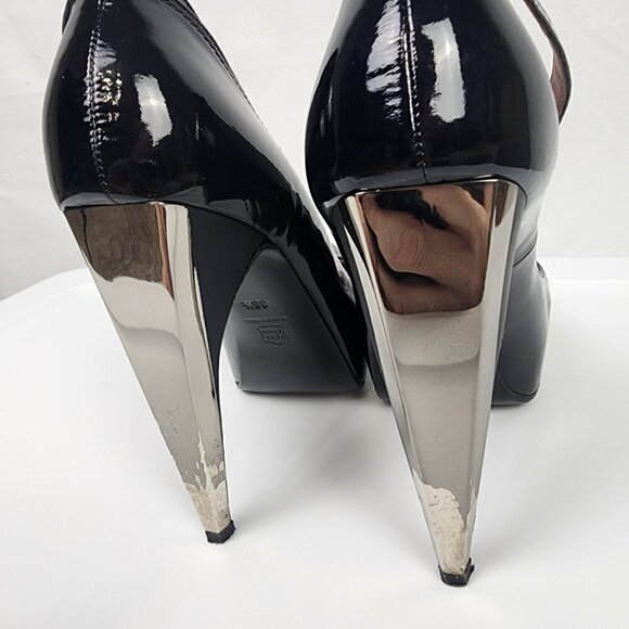 Lanvin Patent Leather Platform Mirrored Heel 36.5 - Picture 4 of 8